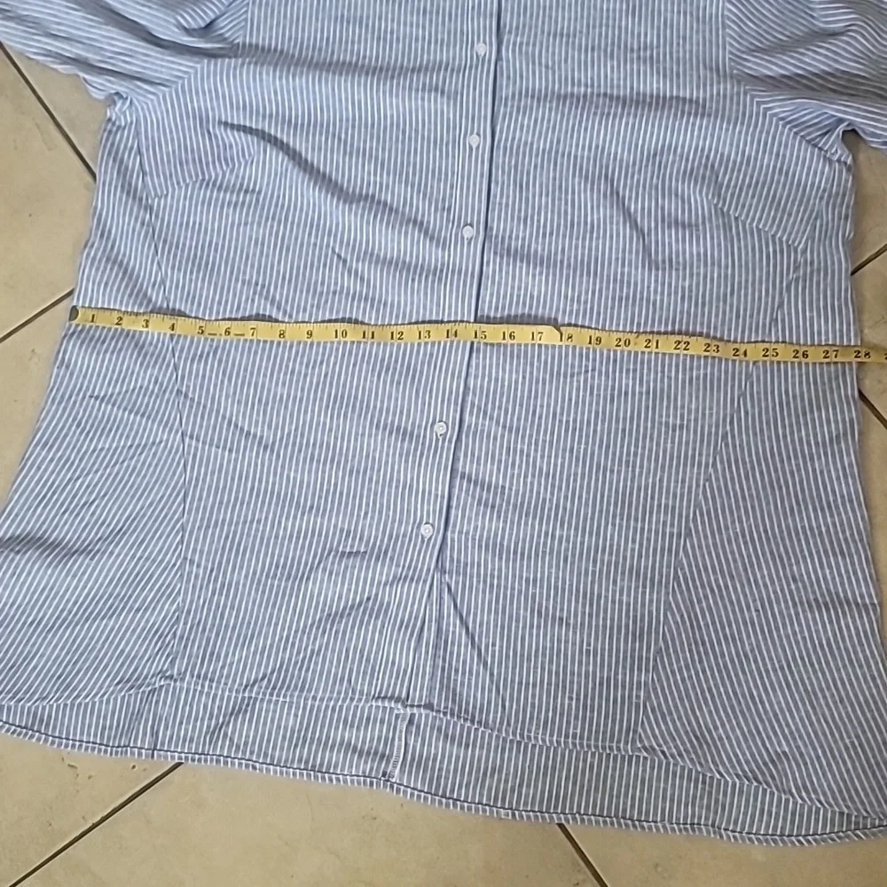 Jones NY Signature Long  Tunic Shirt Dress 60% Linen Plus SZ 3XLT - Picture 6 of 16